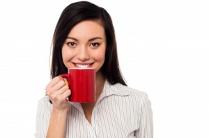 Woman enjoying coffee