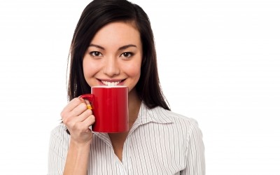 Woman enjoying coffee