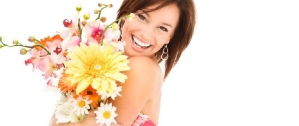 woman with flowers