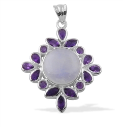 moonstone amethyst pendant
